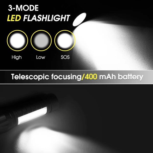 USB Charging Waterproof LED Flashlight 3 Modes - Image 5