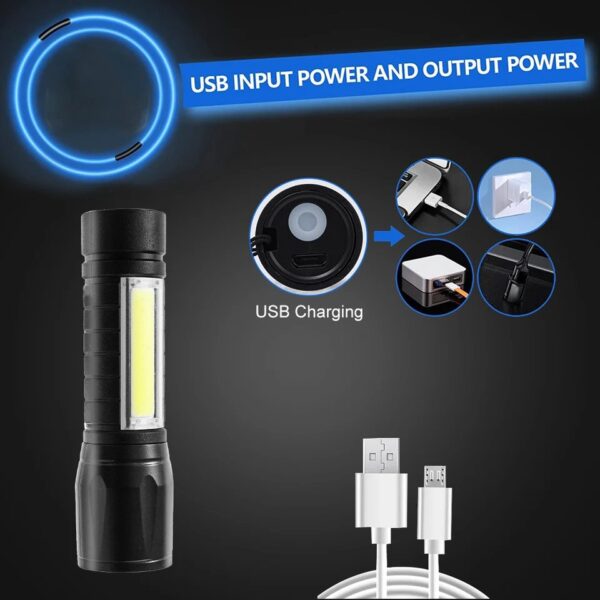 USB Charging Waterproof LED Flashlight 3 Modes